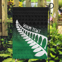 Green Silver Fern Spirit Taniko Tukutuku Personalised Garden Flag