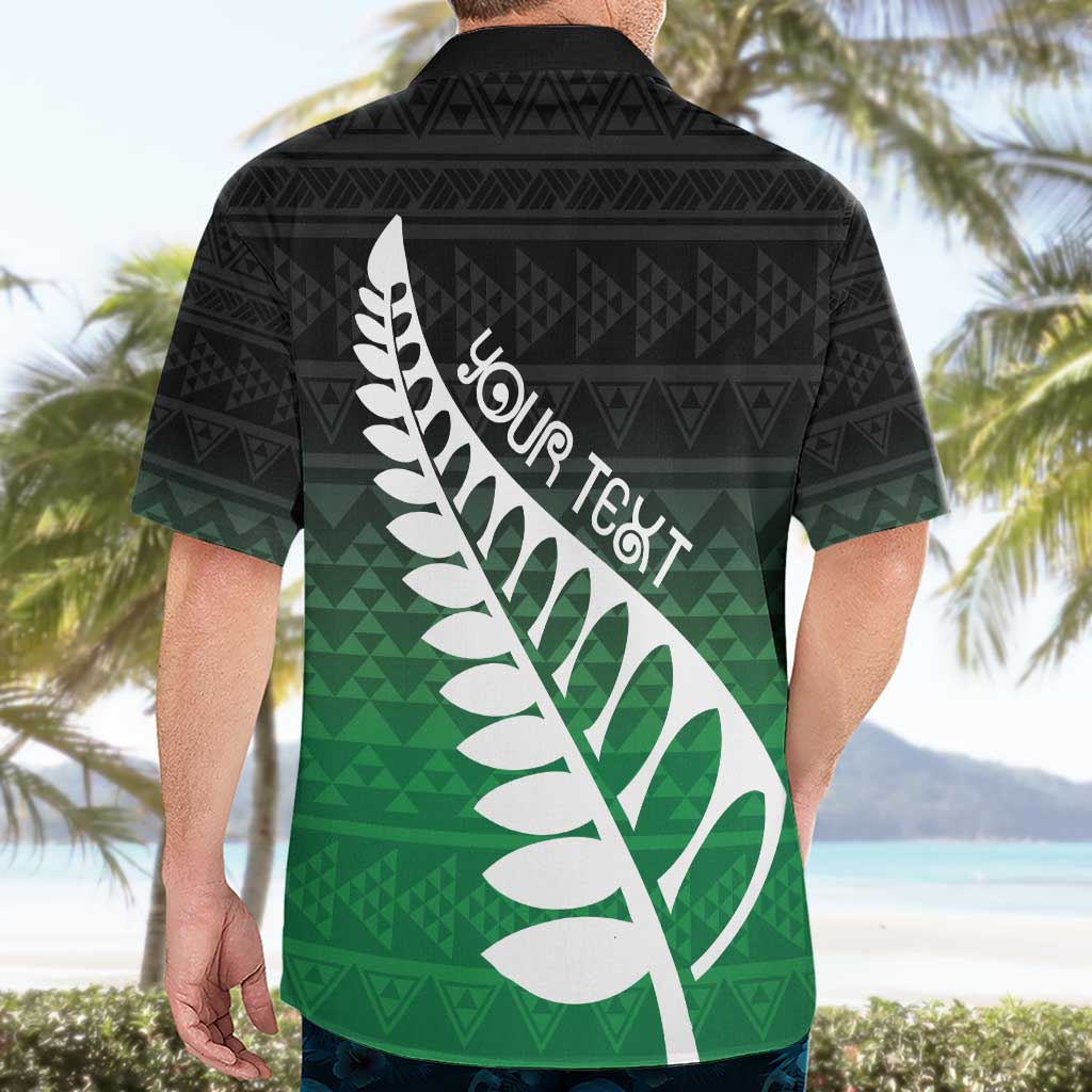 Green Silver Fern Spirit Taniko Tukutuku Personalised Hawaiian Shirt