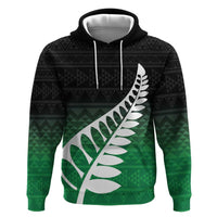 Green Silver Fern Spirit Taniko Tukutuku Personalised Hoodie