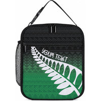 Green Silver Fern Spirit Taniko Tukutuku Personalised Lunch Bag LT9 10.2 × 8.3 × 4.3 inch Green - Polynesian Pride