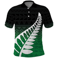 Green Silver Fern Spirit Taniko Tukutuku Personalised Polo Shirt