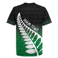Green Silver Fern Spirit Taniko Tukutuku Personalised Rugby Jersey