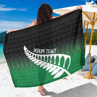 Green Silver Fern Spirit Taniko Tukutuku Personalised Sarong
