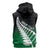 Green Silver Fern Spirit Taniko Tukutuku Personalised Sleeveless Hoodie - Polynesian Pride