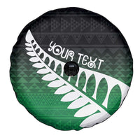 Green Silver Fern Spirit Taniko Tukutuku Personalised Spare Tire Cover