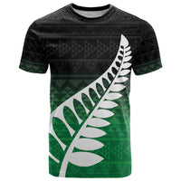 Green Silver Fern Spirit Taniko Tukutuku Personalised T Shirt