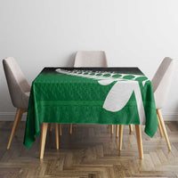 Green Silver Fern Spirit Taniko Tukutuku Personalised Tablecloth