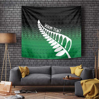 Green Silver Fern Spirit Taniko Tukutuku Personalised Tapestry