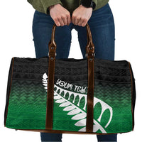 Green Silver Fern Spirit Taniko Tukutuku Personalised Travel Bag - Polynesian Pride
