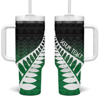 Green Silver Fern Spirit Taniko Tukutuku Personalised Tumbler With Handle