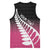 Pink Silver Fern Spirit Taniko Tukutuku Personalised Basketball Jersey - Polynesian Pride