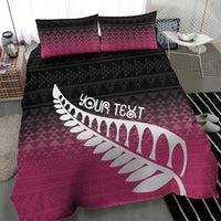 Pink Silver Fern Spirit Taniko Tukutuku Personalised Bedding Set