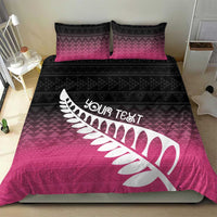 Pink Silver Fern Spirit Taniko Tukutuku Personalised Bedding Set