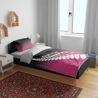 Pink Silver Fern Spirit Taniko Tukutuku Personalised Bedding Set