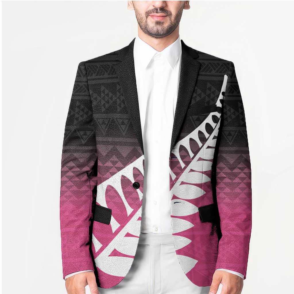 Pink Silver Fern Spirit Taniko Tukutuku Personalised Blazer - Polynesian Pride