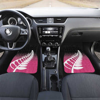 Pink Silver Fern Spirit Taniko Tukutuku Personalised Car Mats