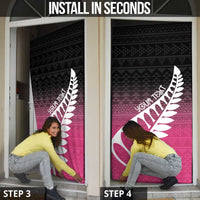 Pink Silver Fern Spirit Taniko Tukutuku Personalised Door Cover - Polynesian Pride