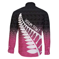 Pink Silver Fern Spirit Taniko Tukutuku Personalised Family Matching Mermaid Dress and Hawaiian Shirt LT9 - Polynesian Pride
