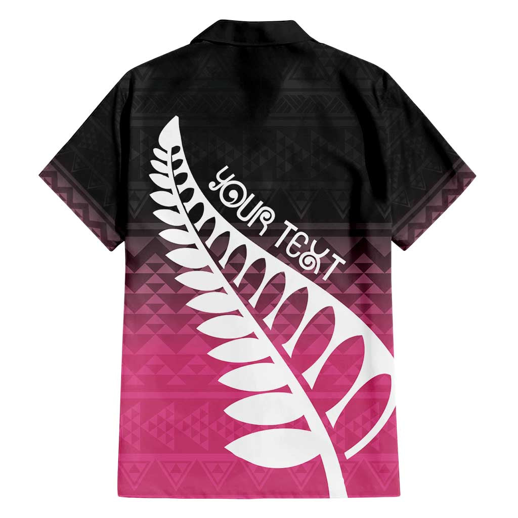 Pink Silver Fern Spirit Taniko Tukutuku Personalised Family Matching Puletasi and Hawaiian Shirt LT9 - Polynesian Pride