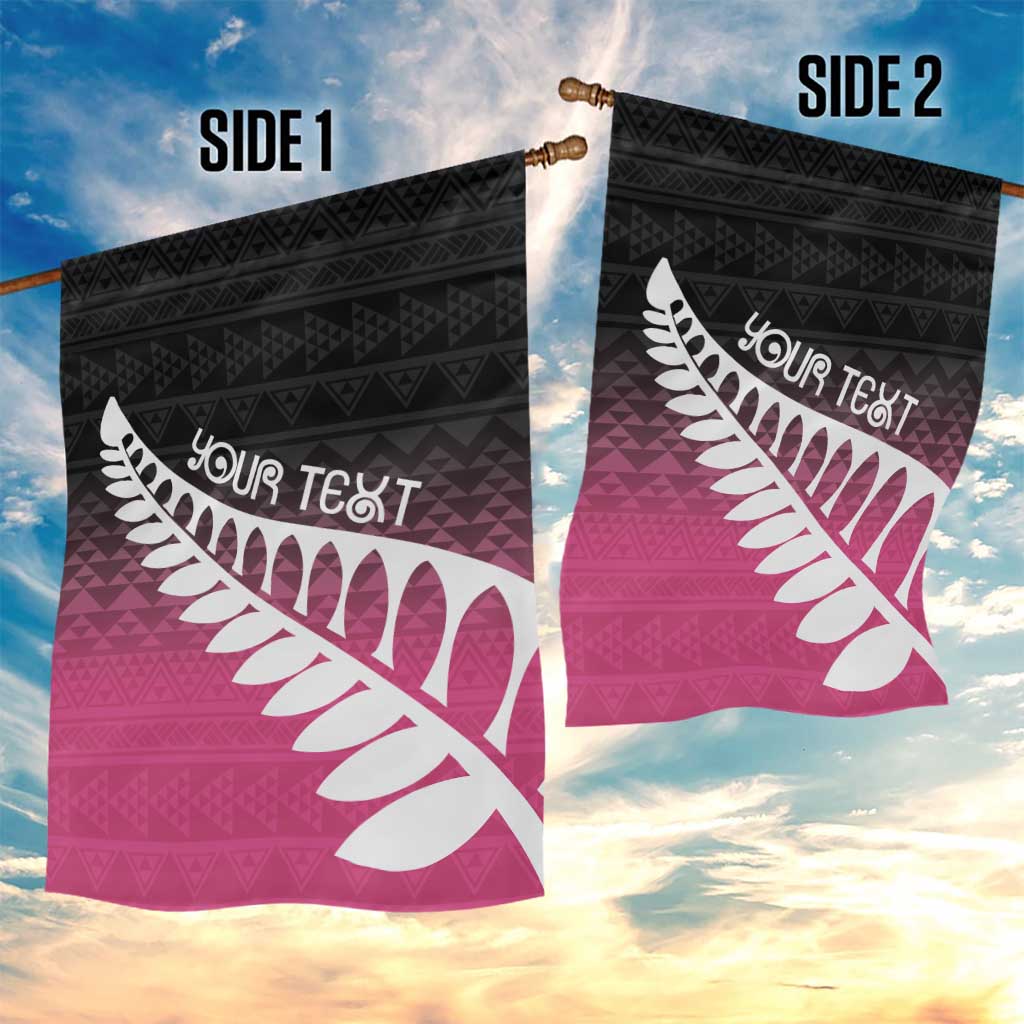 Pink Silver Fern Spirit Taniko Tukutuku Personalised Garden Flag