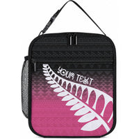 Pink Silver Fern Spirit Taniko Tukutuku Personalised Lunch Bag LT9 10.2 × 8.3 × 4.3 inch Pink - Polynesian Pride