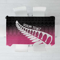 Pink Silver Fern Spirit Taniko Tukutuku Personalised Tablecloth