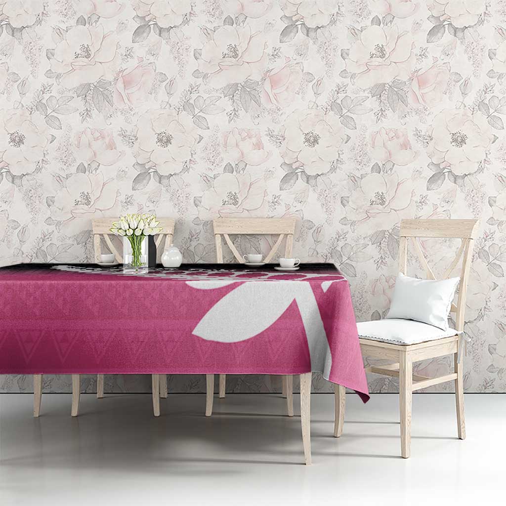 Pink Silver Fern Spirit Taniko Tukutuku Personalised Tablecloth