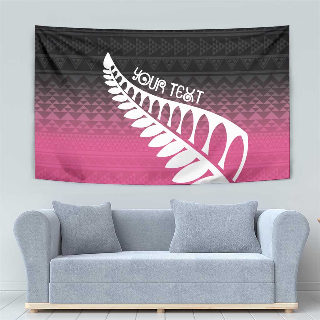 Pink Silver Fern Spirit Taniko Tukutuku Personalised Tapestry