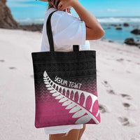 Pink Silver Fern Spirit Taniko Tukutuku Personalised Tote Bag - Polynesian Pride