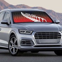 Red Silver Fern Spirit Taniko Tukutuku Personalised Auto Sun Shade - Polynesian Pride