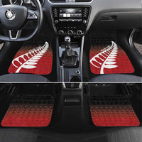 Red Silver Fern Spirit Taniko Tukutuku Personalised Car Mats