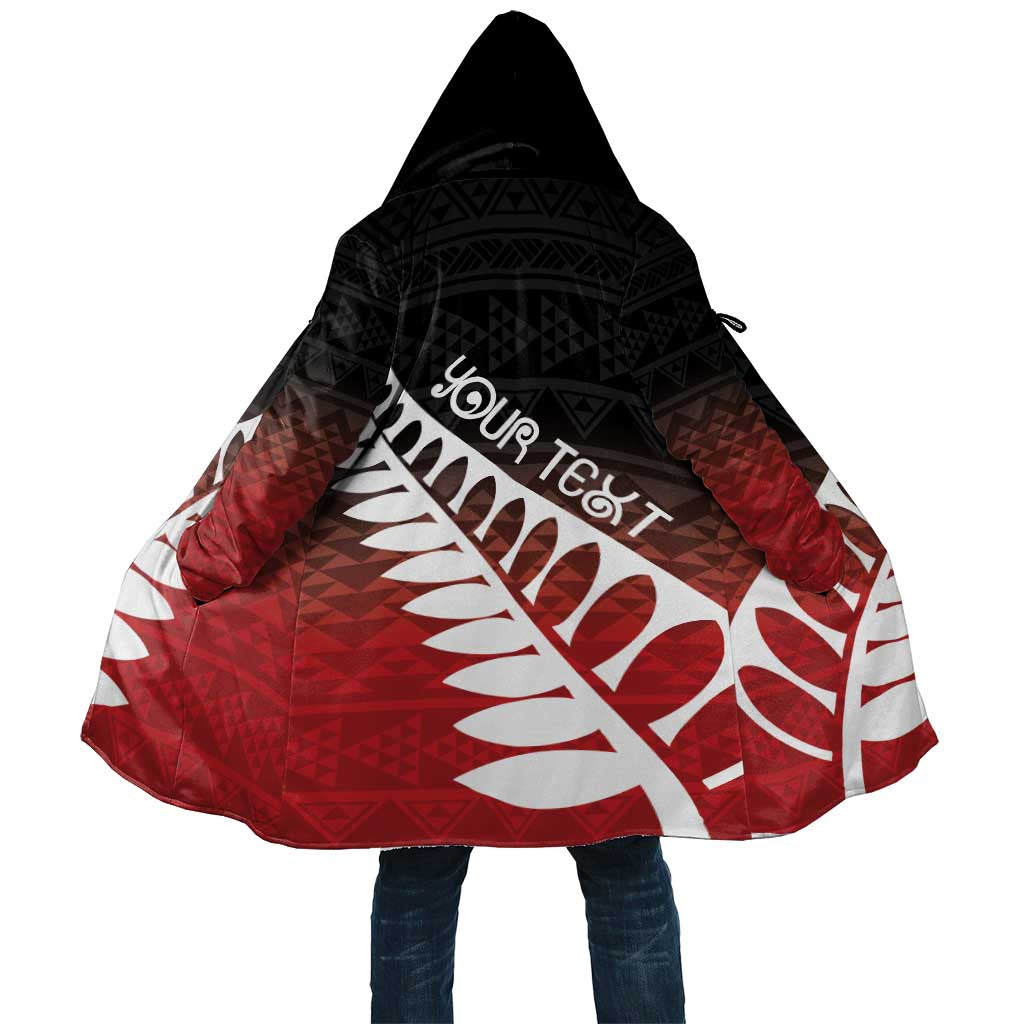 Red Silver Fern Spirit Taniko Tukutuku Personalised Cloak - Polynesian Pride