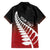 Red Silver Fern Spirit Taniko Tukutuku Personalised Family Matching Long Sleeve Bodycon Dress and Hawaiian Shirt