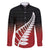 Red Silver Fern Spirit Taniko Tukutuku Personalised Family Matching Long Sleeve Bodycon Dress and Hawaiian Shirt