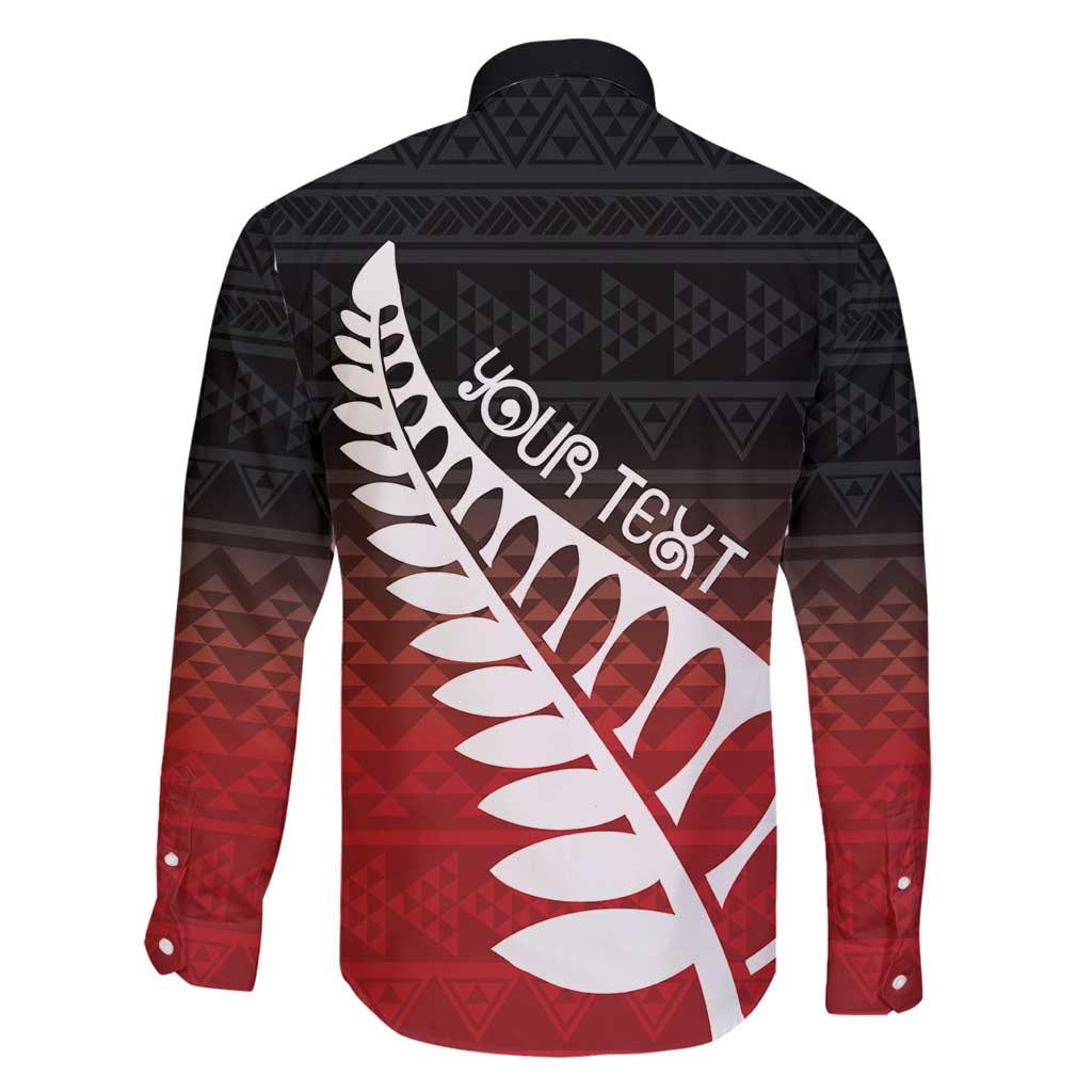 Red Silver Fern Spirit Taniko Tukutuku Personalised Family Matching Mermaid Dress and Hawaiian Shirt LT9 - Polynesian Pride