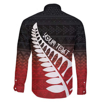 Red Silver Fern Spirit Taniko Tukutuku Personalised Family Matching Mermaid Dress and Hawaiian Shirt LT9 - Polynesian Pride