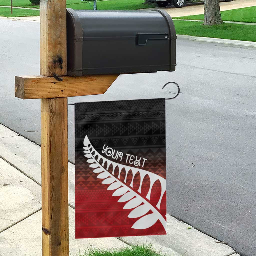 Red Silver Fern Spirit Taniko Tukutuku Personalised Garden Flag