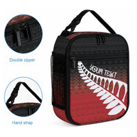 Red Silver Fern Spirit Taniko Tukutuku Personalised Lunch Bag LT9 - Polynesian Pride