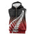 Red Silver Fern Spirit Taniko Tukutuku Personalised Sleeveless Zip Hoodie - Polynesian Pride