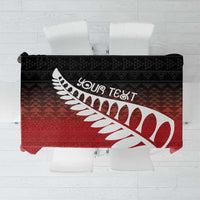 Red Silver Fern Spirit Taniko Tukutuku Personalised Tablecloth