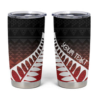 Red Silver Fern Spirit Taniko Tukutuku Personalised Tumbler Cup