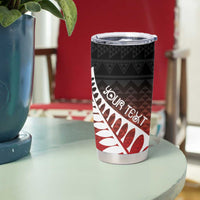 Red Silver Fern Spirit Taniko Tukutuku Personalised Tumbler Cup
