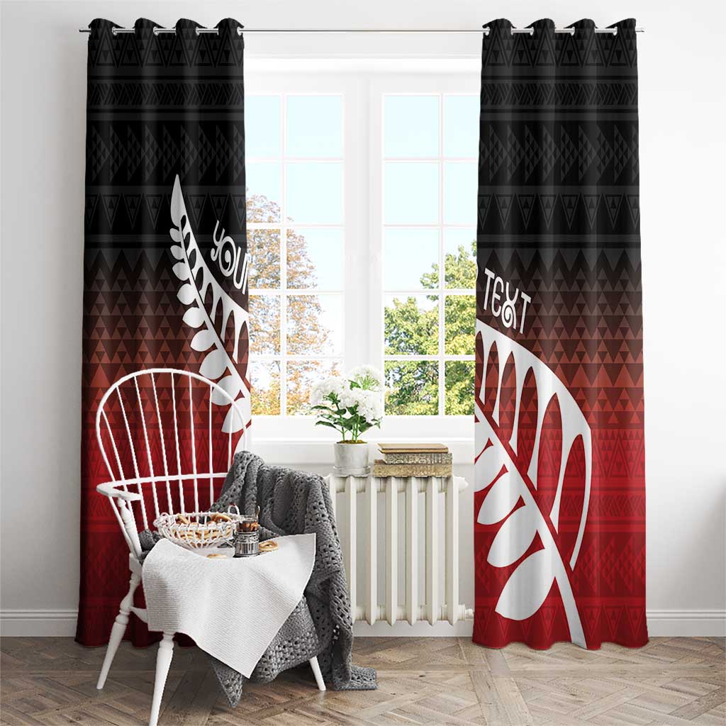 Red Silver Fern Spirit Taniko Tukutuku Personalised Window Curtain