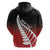 Red Silver Fern Spirit Taniko Tukutuku Personalised Zip Hoodie