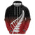 Red Silver Fern Spirit Taniko Tukutuku Personalised Zip Hoodie