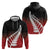 Red Silver Fern Spirit Taniko Tukutuku Personalised Zip Hoodie