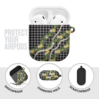 Aloha Puakenikeni Anthurium Pikake Lei AirPods Case Black Hawaiian Palaka Pattern