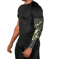 Aloha Puakenikeni Anthurium Pikake Lei Arm Sleeves Black Hawaiian Palaka Pattern