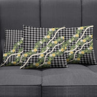 Aloha Puakenikeni Anthurium Pikake Lei Pillow Cover Black Hawaiian Palaka Pattern LT9 - Polynesian Pride