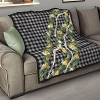 Aloha Puakenikeni Anthurium Pikake Lei Quilt Black Hawaiian Palaka Pattern